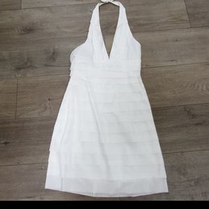 cocktail dress BCBG halter white party derby party